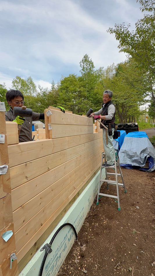 ログハウス壁が視界を超えた日