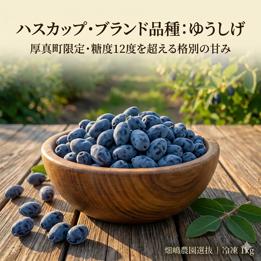 ブランド品種 ゆうしげ 1kg（北海道厚真町・畑嶋ハスカップ農園産 / 冷凍）