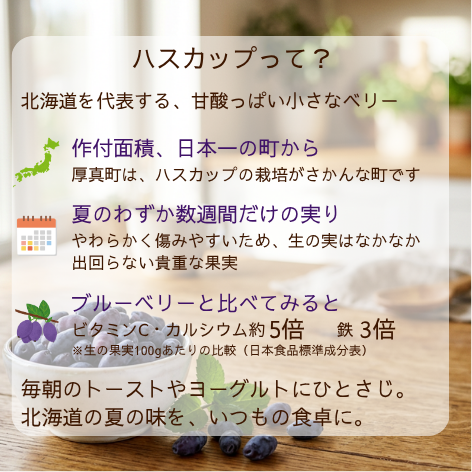 北海道厚真町産 手作りハスカップジャム 130g（単一農園の果実100%・保存料不使用・スパウトパウチ）